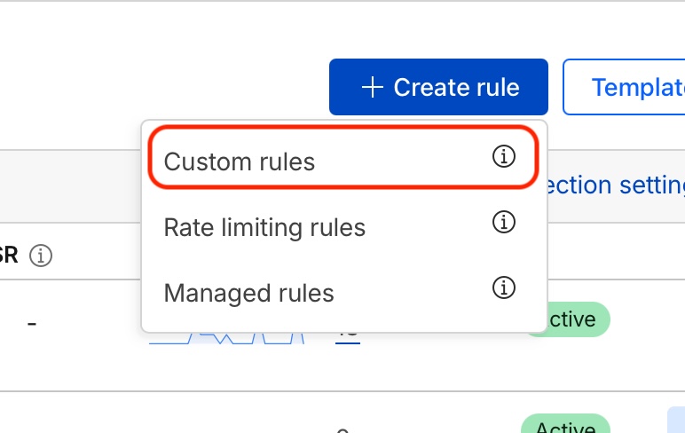 CloudFlare Custom Rules